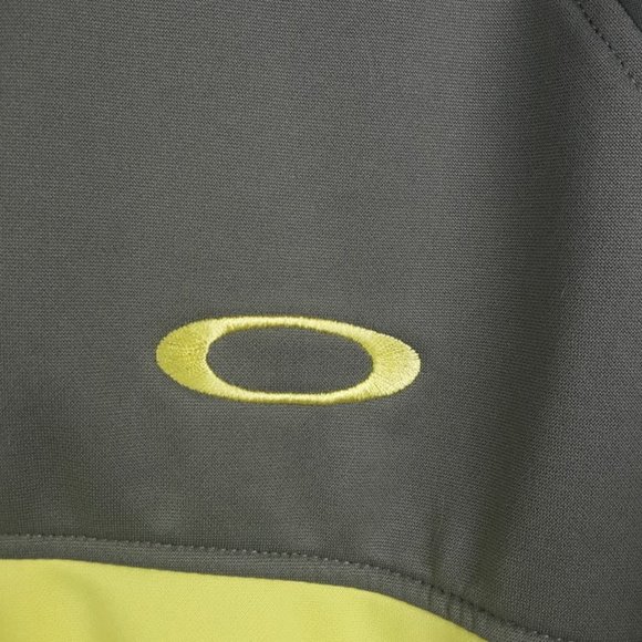 OAKLEY Men size M  Sweatshirt Athletic Jacket Zipped Up NWT Lime Green and Gray - Picture 4 of 9